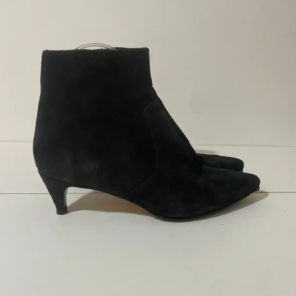 Isabel Marant Derst Black Suede Ankle Boots Booties Kitten Heel Leather sz 37 - Picture 2 of 15